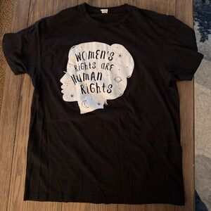 Women’s rights are human rights black cotton tee
